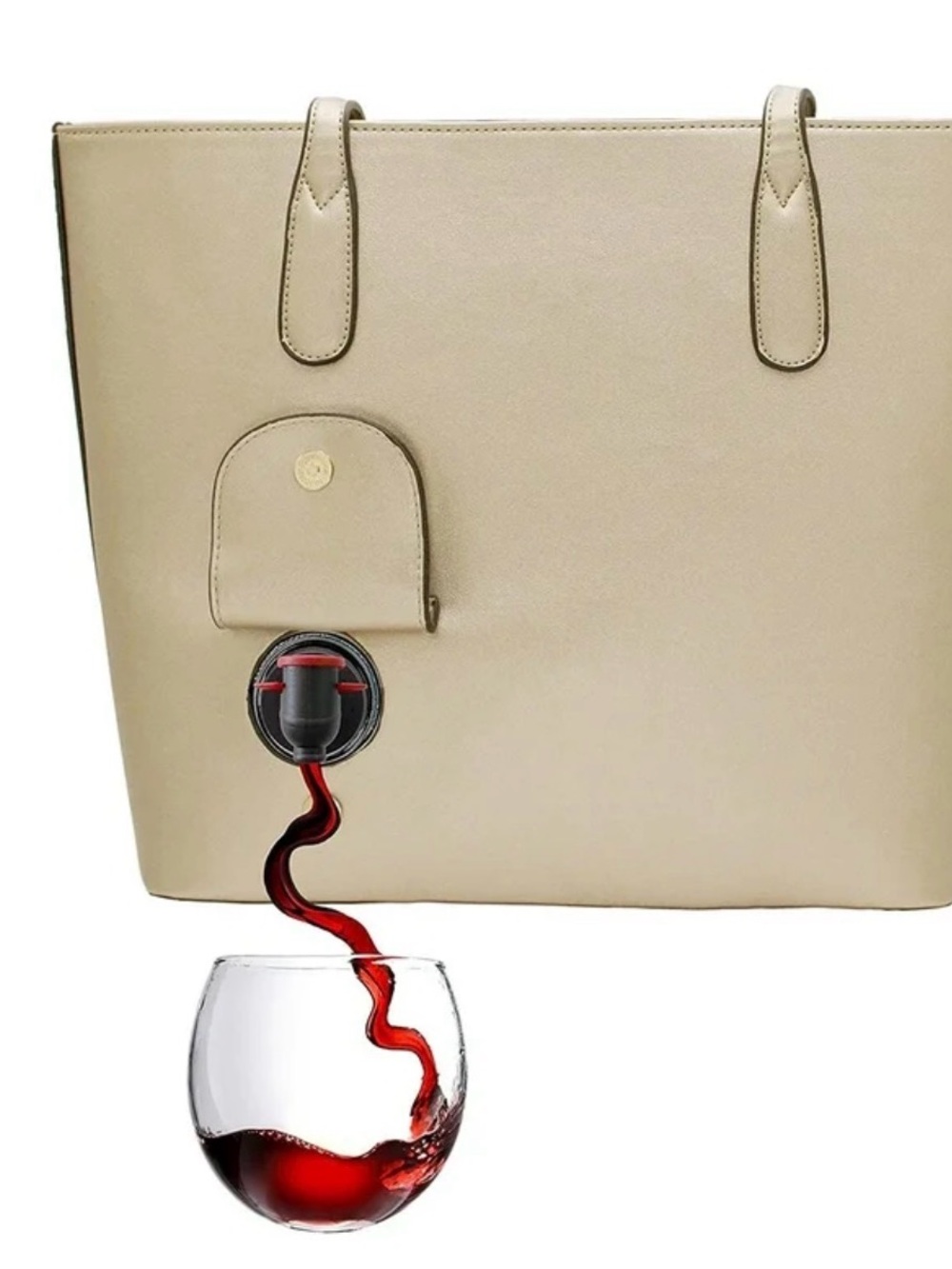 Portofino Classic Wine Purse in Gold with Built-In Pour Spout